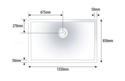 1350 x 850 Dog Shower Tray- Tileable with Thermostatic Shower Set and Waste